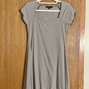 Kendall & Kylie Striped Cap Sleeve Square Neckline Mini Summer Dress S